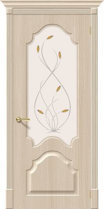 Межкомнатная дверь Винил Браво Скинни-33 Орхидея остекление Сатинат белый с фьюзингом