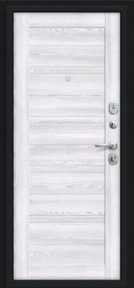 Входная металлическая дверь Браво R-2 Сити Kale 2 замка 1мм металл (Букле черный + МДФ с зеркалом)
